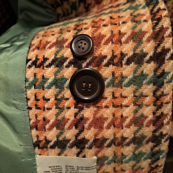 Vintage 70s Funky Double Breasted Tie Belt Utex Wool Blend Overcoat sz 13/14 - Picture 9 of 14